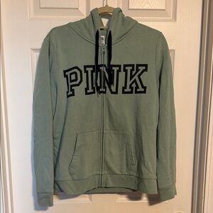 PINK Victoria's Secret Full Zip Mint Hoodie